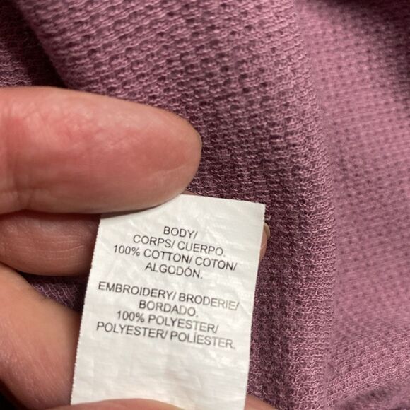 LUCKY BRAND Thermal Embroidered Mauve Top - Picture 9 of 9